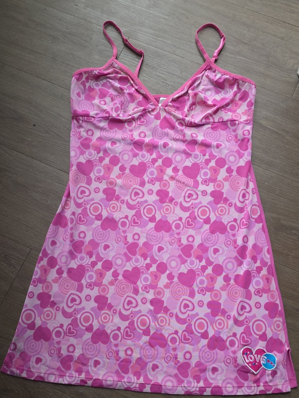 Pink Heart-Print Sleep Chemise